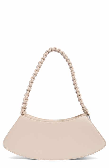 Curved Faux Leather Baguette