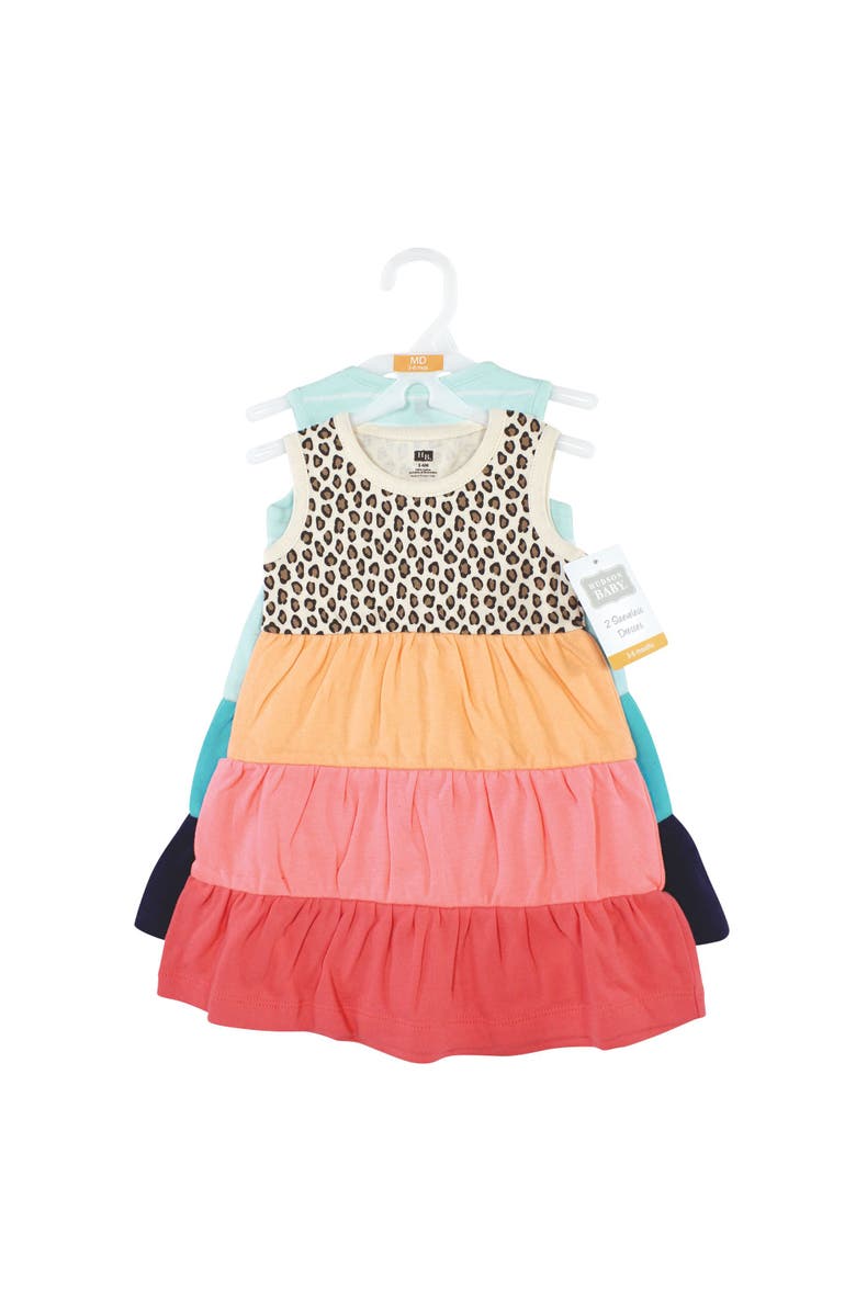 Hudson Baby Two Pack Dress Set, Alternate, color, Leopard Coral Mint