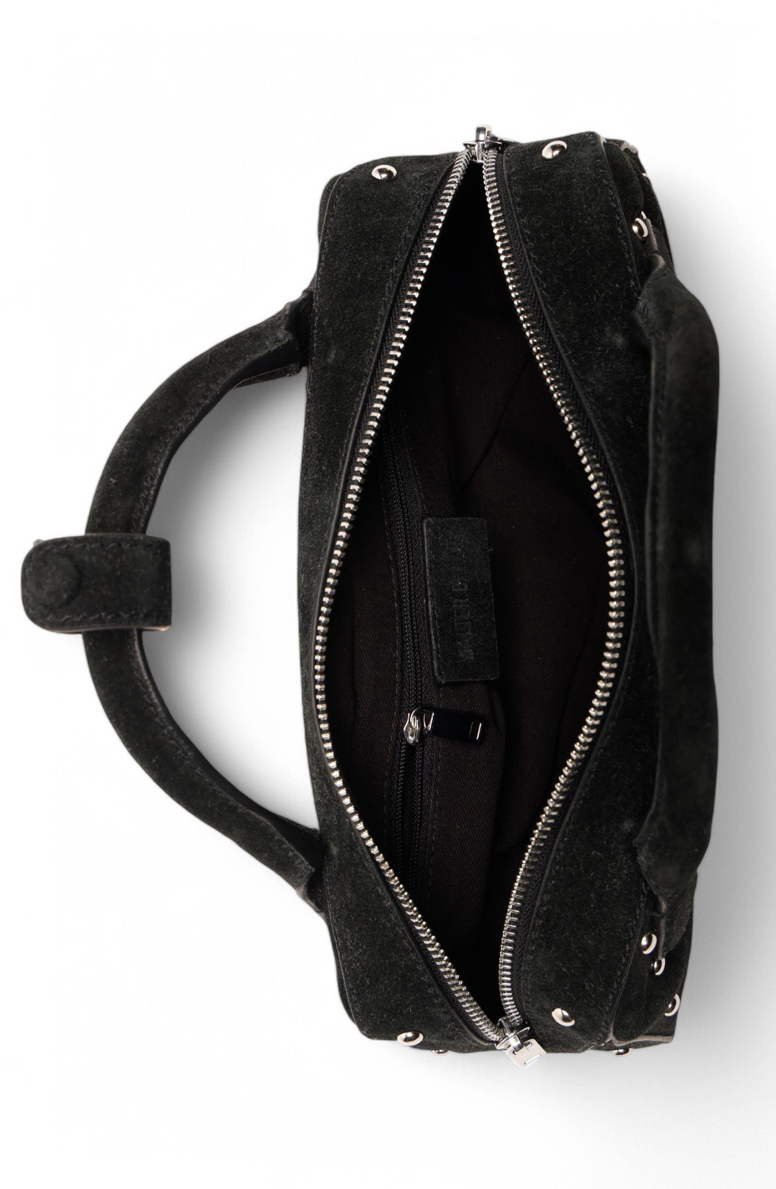 Walter Baker Delilah Mini Stud Satchel, Alternate, color, Black Suede