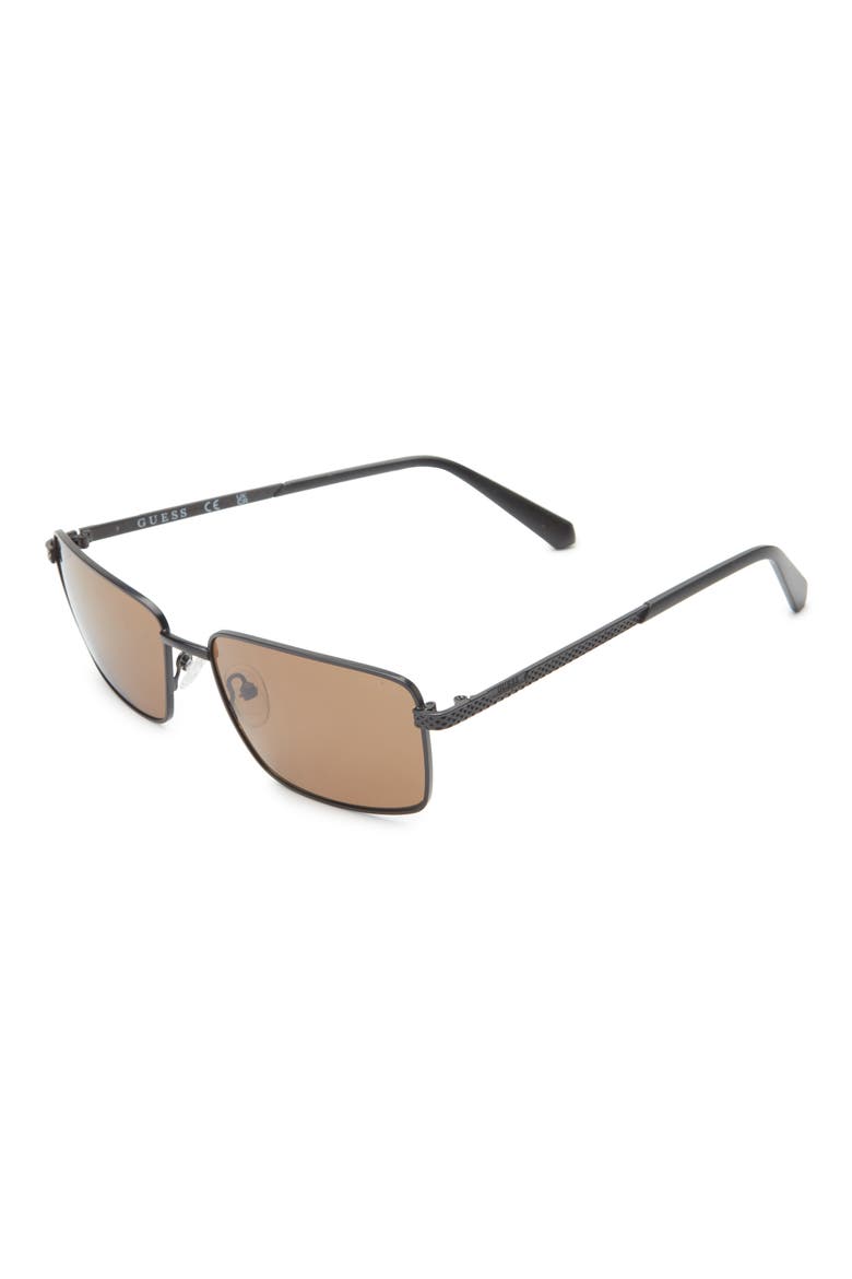 59mm Rectangular Sunglasses, Alternate, color, MATTE BLACK / BROWN