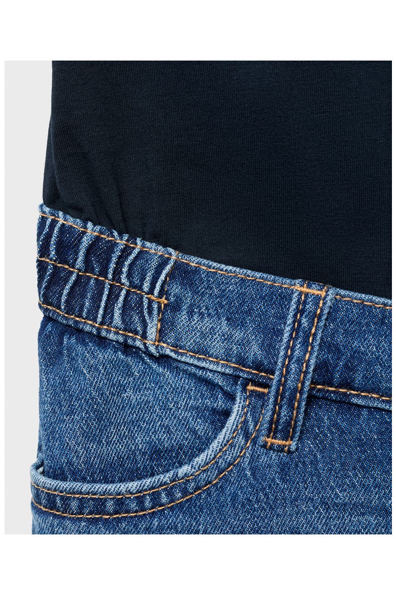 Over the Bump Raw Hem Wide Leg Maternity Jeans, Alternate, color, MEDIUM BLUE