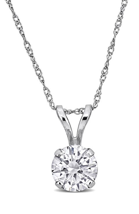 Lab-Grown Diamond Solitaire Pendant Necklace - 1ct.