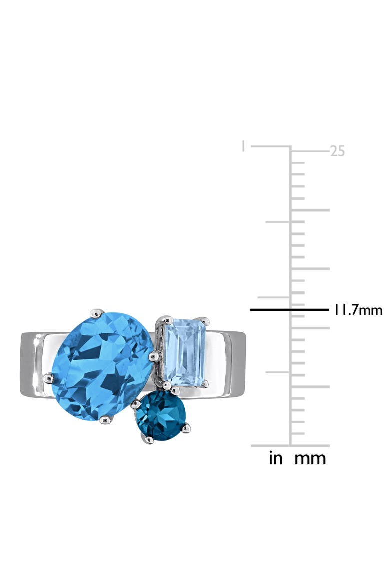Multi Blue Topaz Ring Sterling Silver, Alternate, color, Blue Topaz