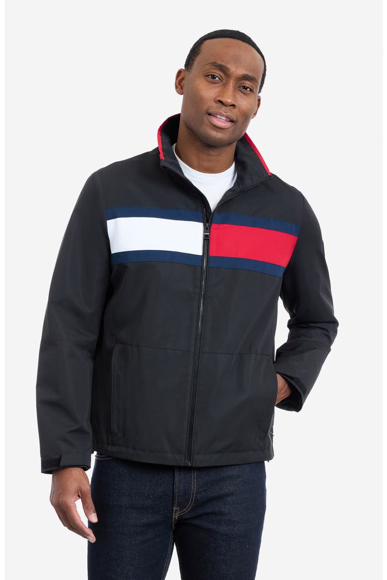 Flag Softshell Zip Jacket, Alternate, color, BLACK