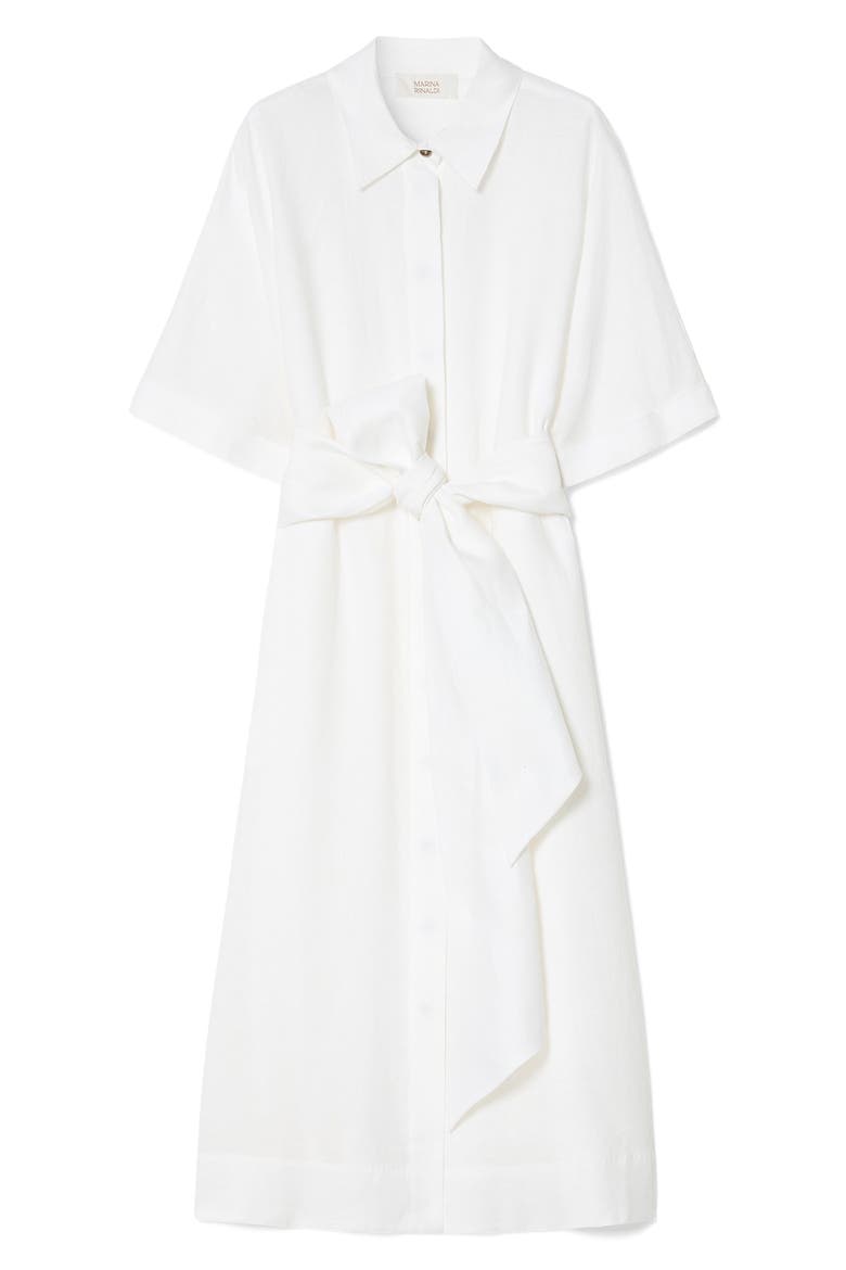 Vago Tie Waist Shirtdress, Alternate, color, OPTICAL WHITE