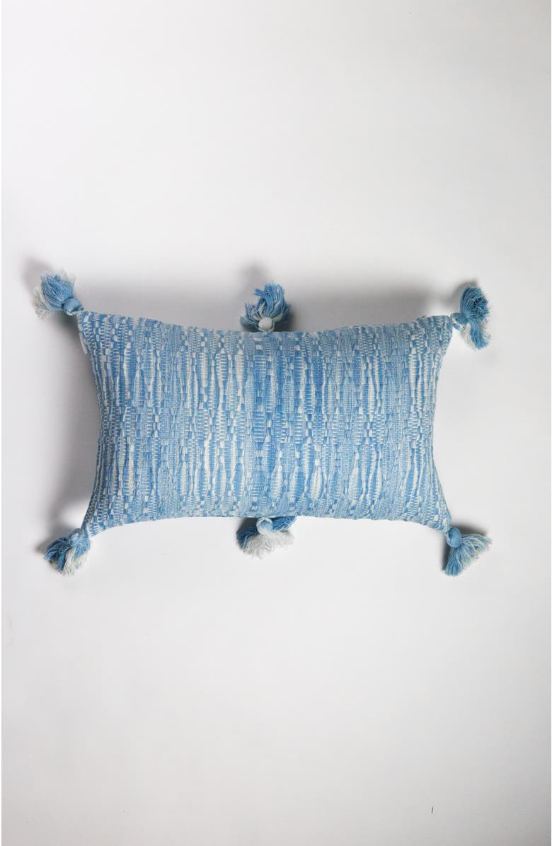 Archive New York Antigua Naturally Dyed Solid Handwoven Cotton Throw Pillow, Alternate, color, Faded Indigo Solid
