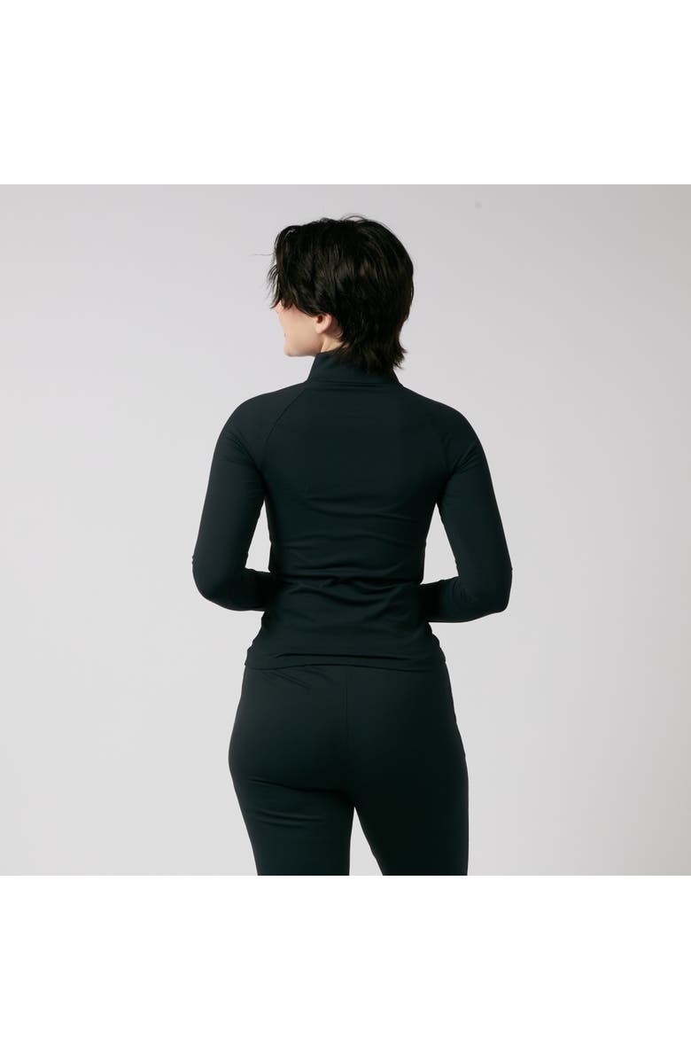 TomboyX Long Sleeve Quarter Zip Top, Alternate, color, Black