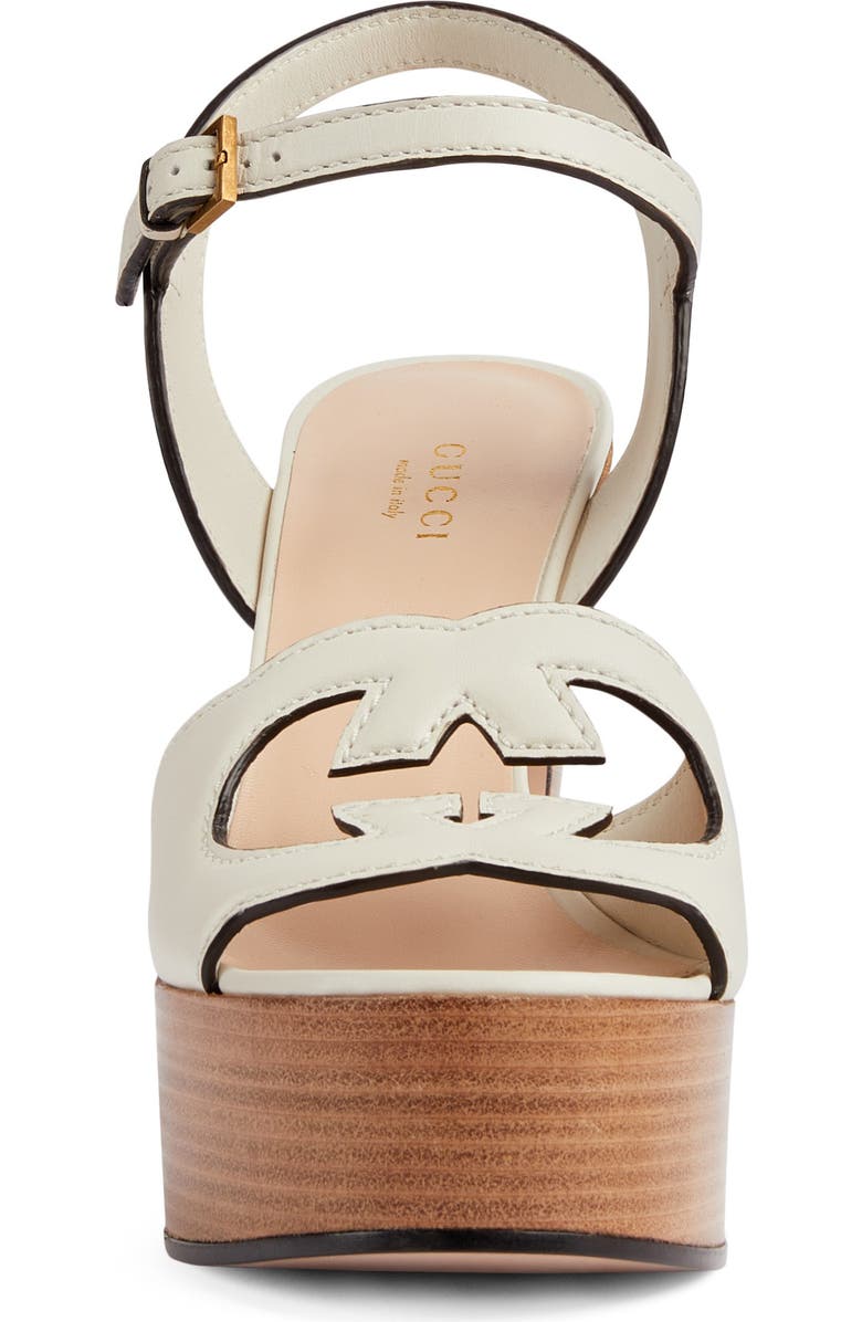 Gucci Interlocking G Cutout Platform Sandal, Alternate, color, Mystic White