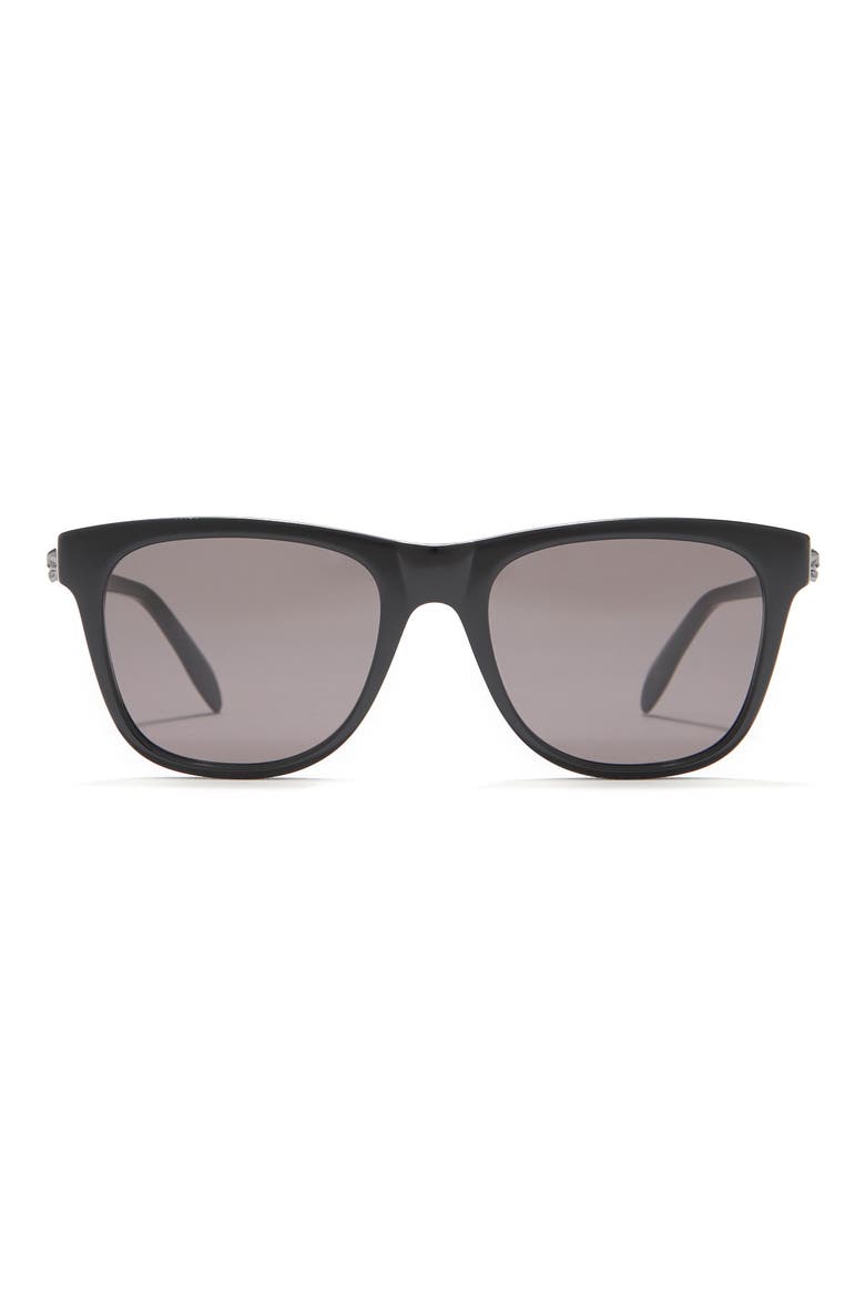 Alexander McQueen 54mm Square Sunglasses, Main, color, BLACK BLACK GREY/GRY