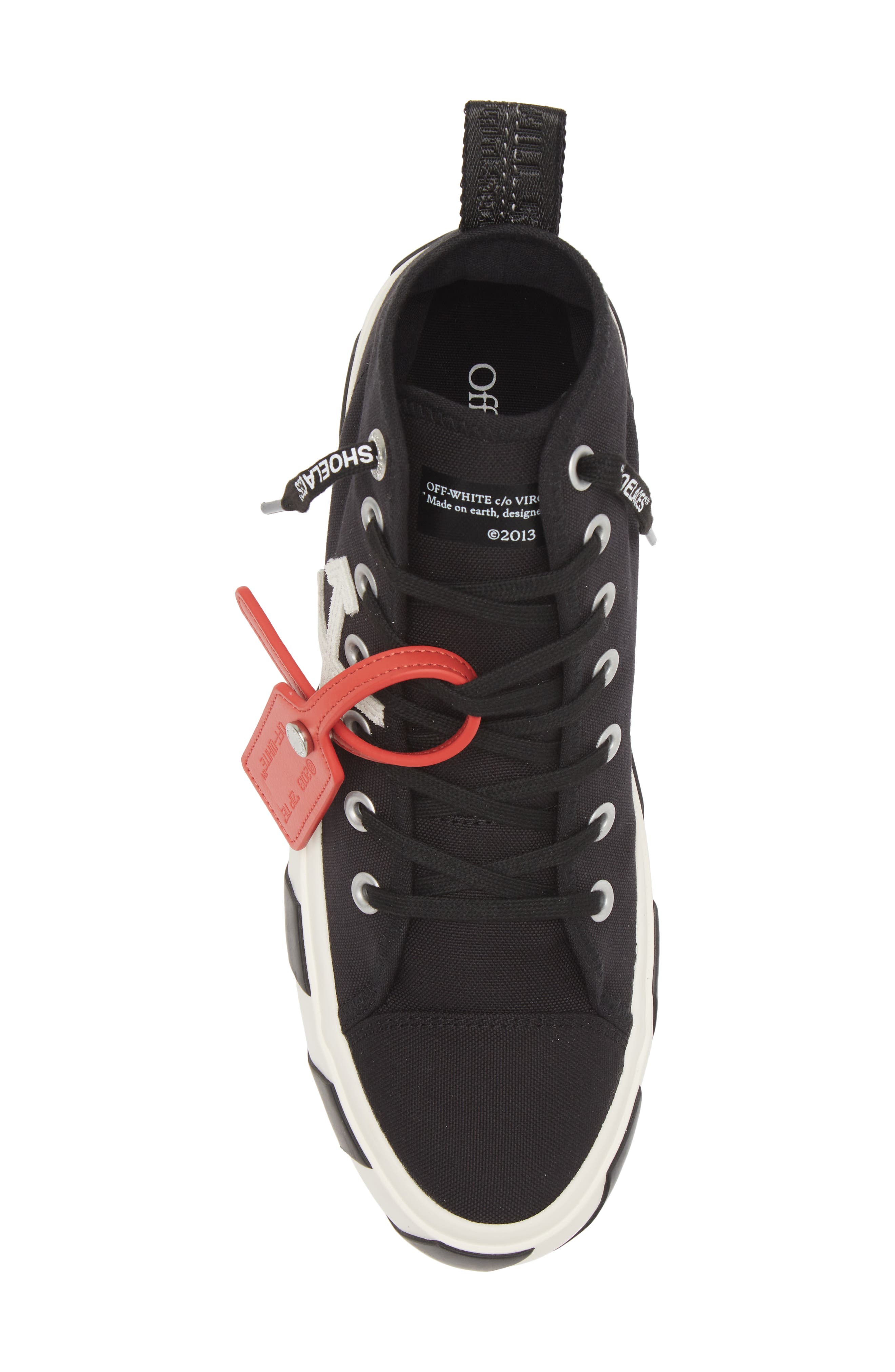 Off-White Mid Top Vulcanized Sneaker, Alternate, color, 