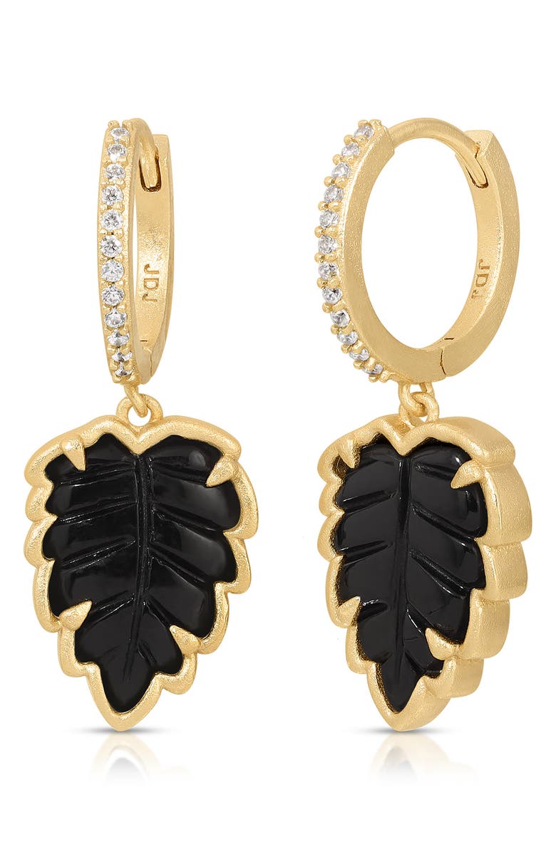 Joy Dravecky Leaf Drop Huggie Hoop Earrings, Main, color, 