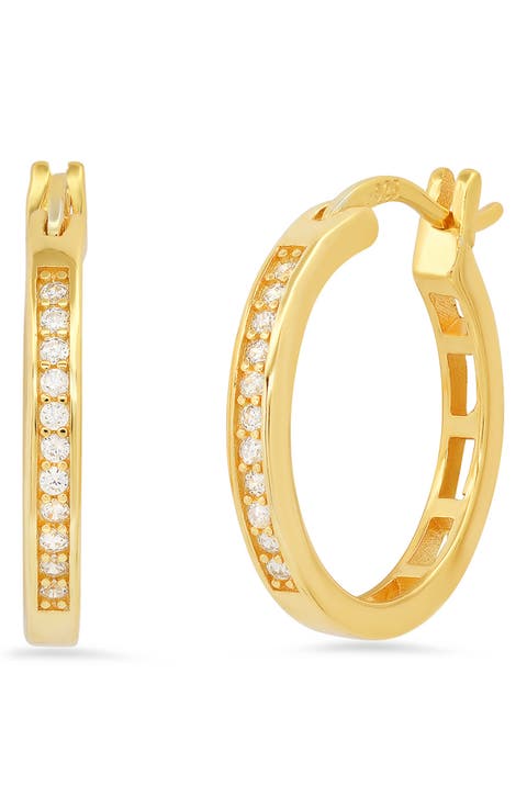 Pavé CZ Hoop Earrings