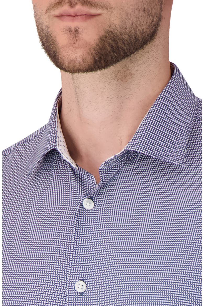 Bubble Print Slim Fit Stretch Dress Shirt, Alternate, color, WHITE