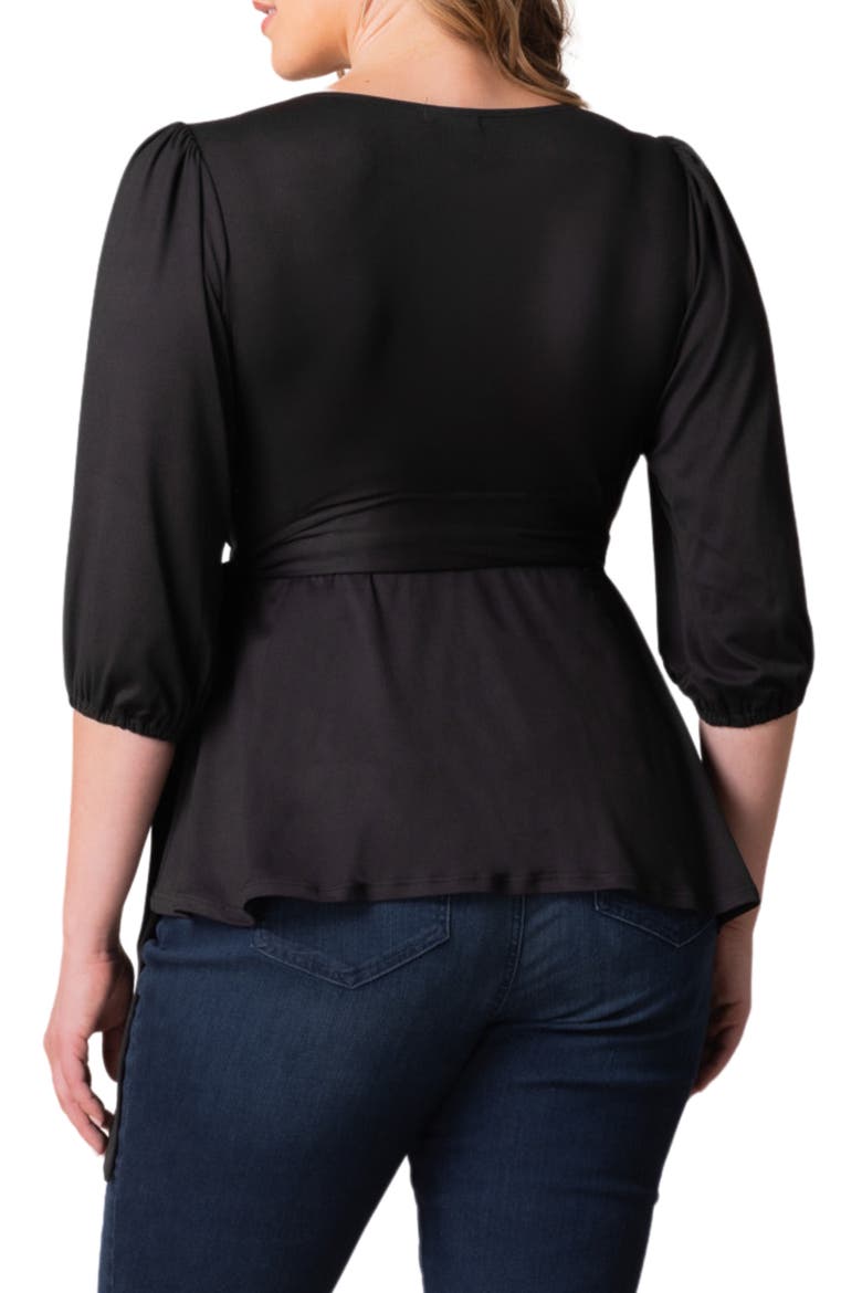 Nina Wrap Top, Alternate, color, BLACK NOIR