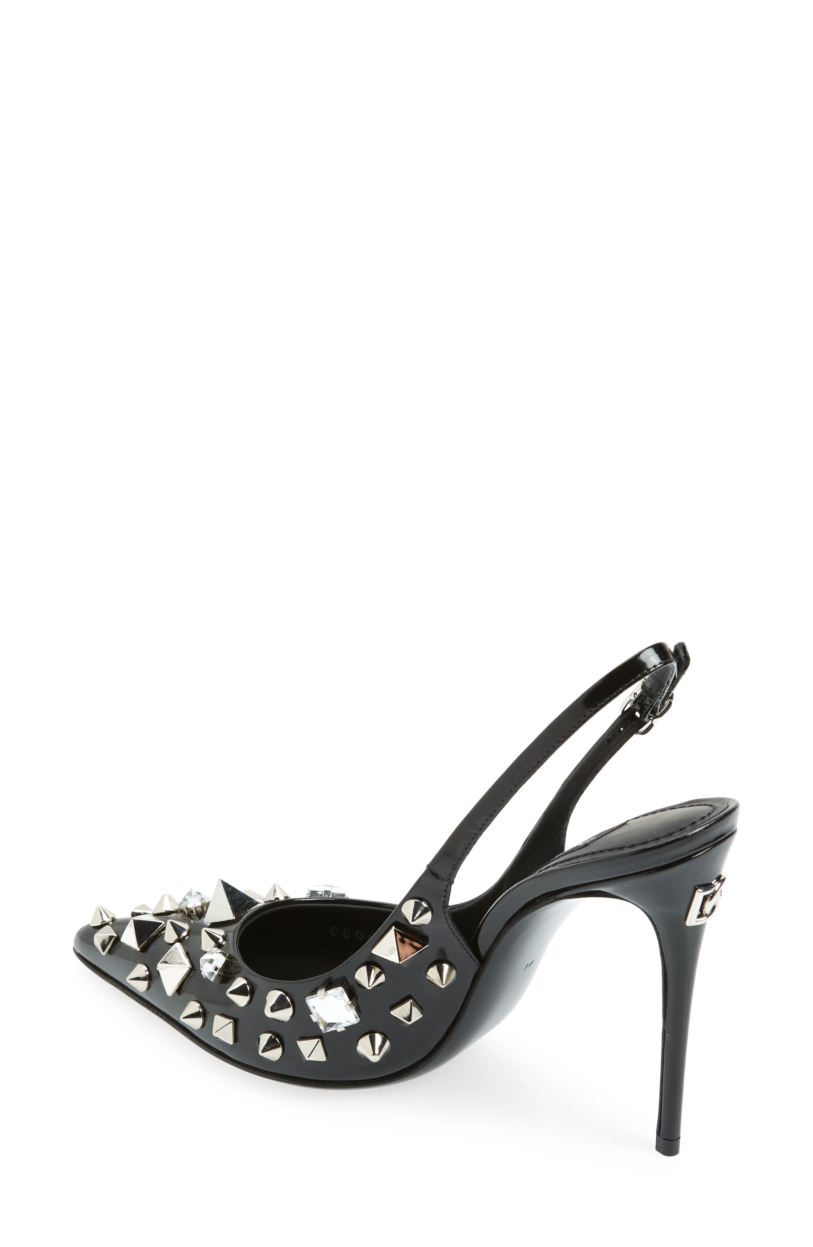 Dolce&Gabbana Studded Slingback Pump, Alternate, color, 
