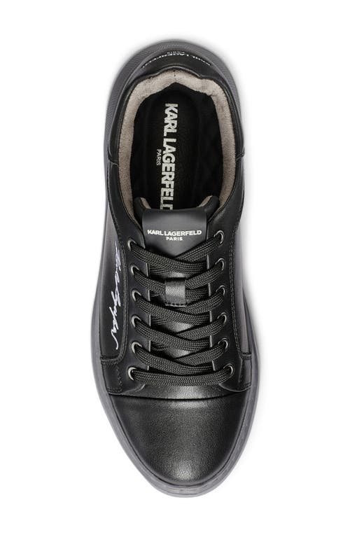 Karl Lagerfeld Paris Embroidered Signature Sneaker In Black