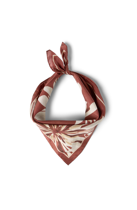 Bloom print pongee foulard