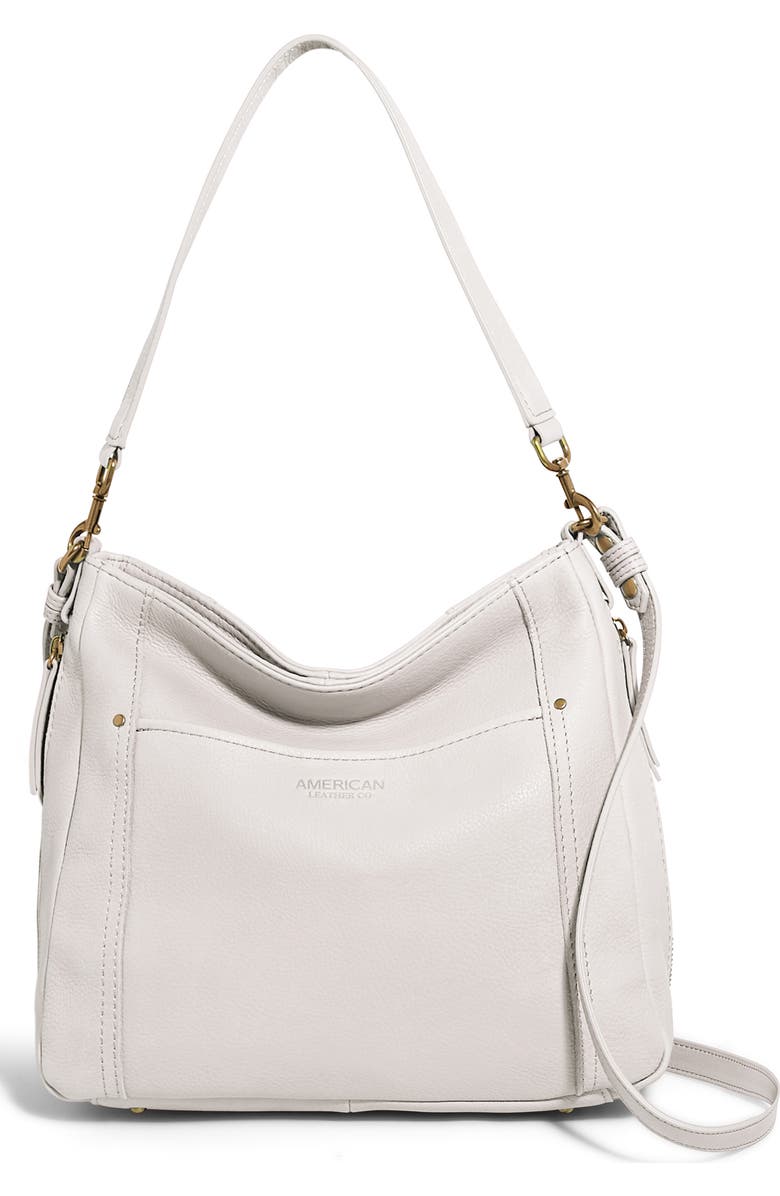 AMERICAN LEATHER CO. Austin Convertible Leather Shoulder Bag, Main, color, Cream