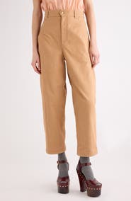 Chloé Oragnic Cotton Canvas Crop Pants