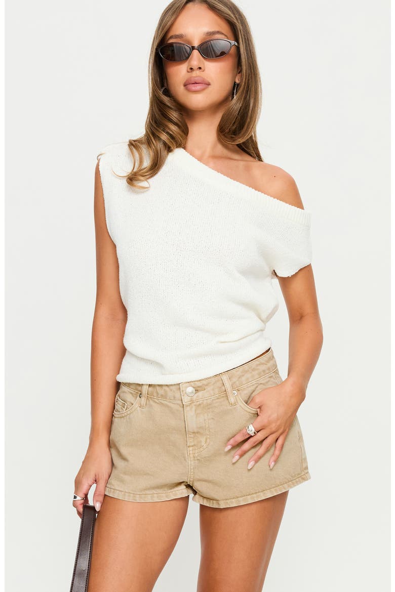 Dreamful Low Rise Denim Shorts, Alternate, color, SAND WASH