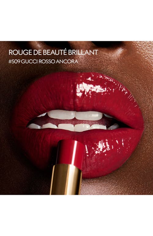 Gucci Rouge De Beauté Brillant Glow & Care Lipstick In 509 Rosso Ancora