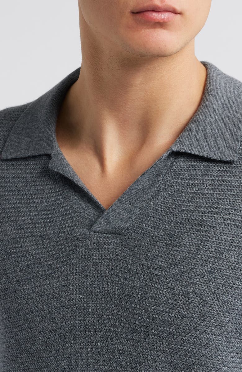Vince Johnny Collar Wool Polo Sweater, Alternate, color, 