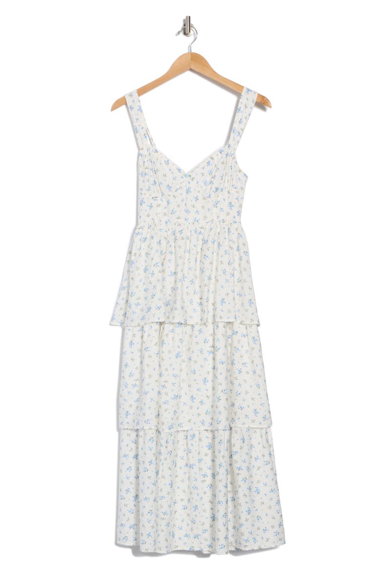 Tiered Tie Strap Sundress, Alternate, color, BLUE MULTI