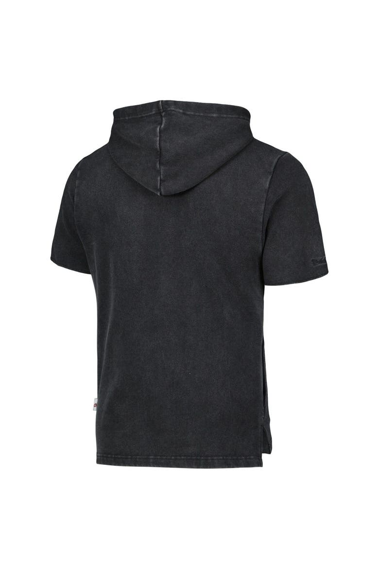 Men's Mitchell & Ness Black New York Knicks Tonal Short Sleeve Pullover Hoodie, Alternate, color, Black