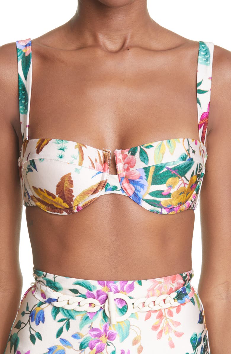 Zimmermann Tropicana Balconette Bikini Top, Main, color,