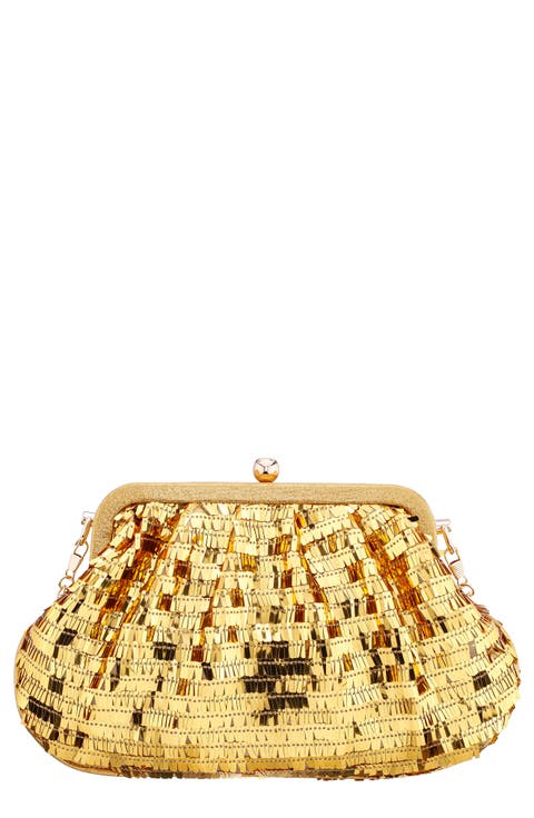 June Sequin Frame Clutch