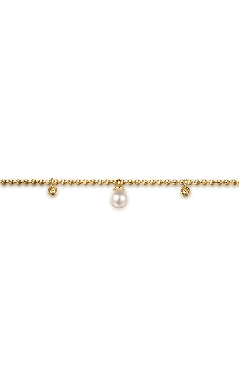 Gabriel & Co. Freshwater Pearl Beaded Charm Bracelet, Alternate, color, Gold/ White