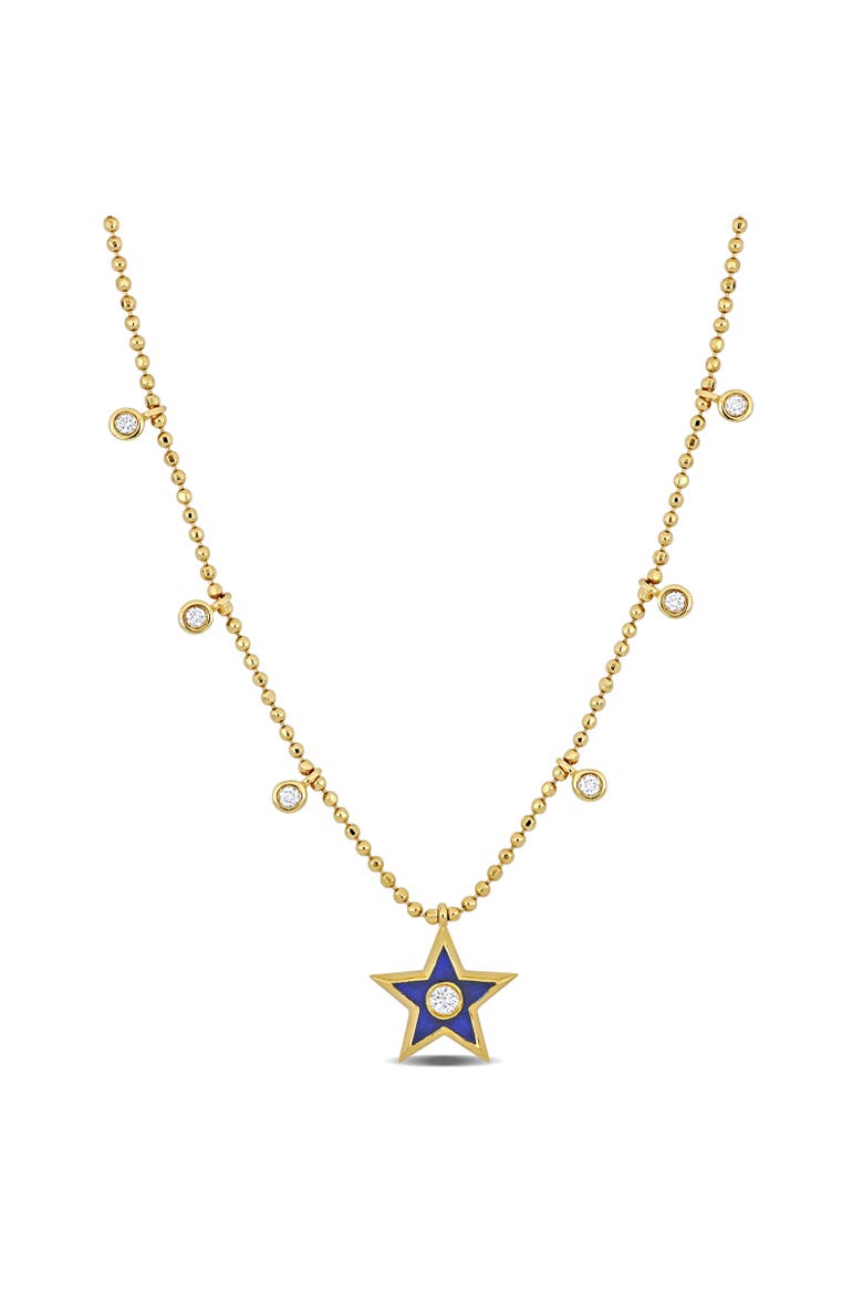 Diamond Symbol Station Necklace 14k Gold, Main, color, Star