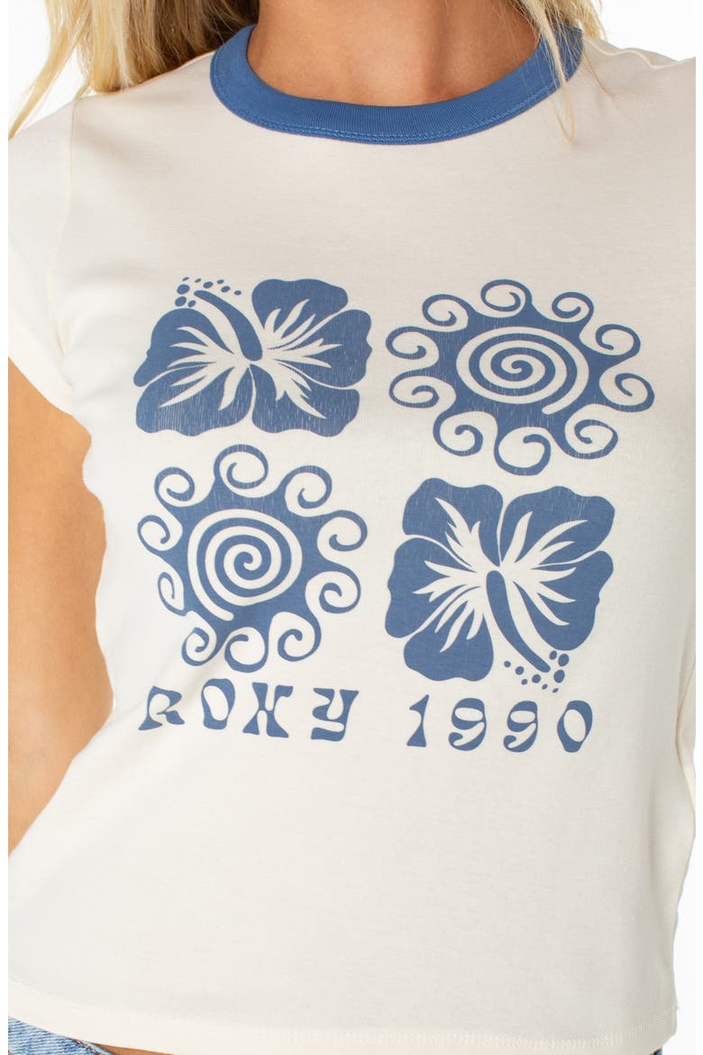 Hibiscus Swirl 90s Baby Tee, Alternate, color, CLOUD DANCER
