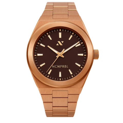 Elevate Link Mocha Swiss Movement Bracelet Watch, 42MM