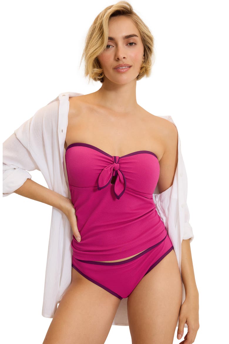 Island Cays Cabbana Piqué UPF 50+ Tankini Top, Alternate, color, HIBISCUS POP