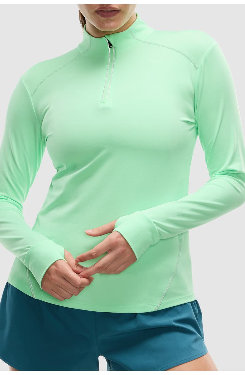 Peloton Women's Active Brushed Jersey ¼ Zip, Main, color, Mint