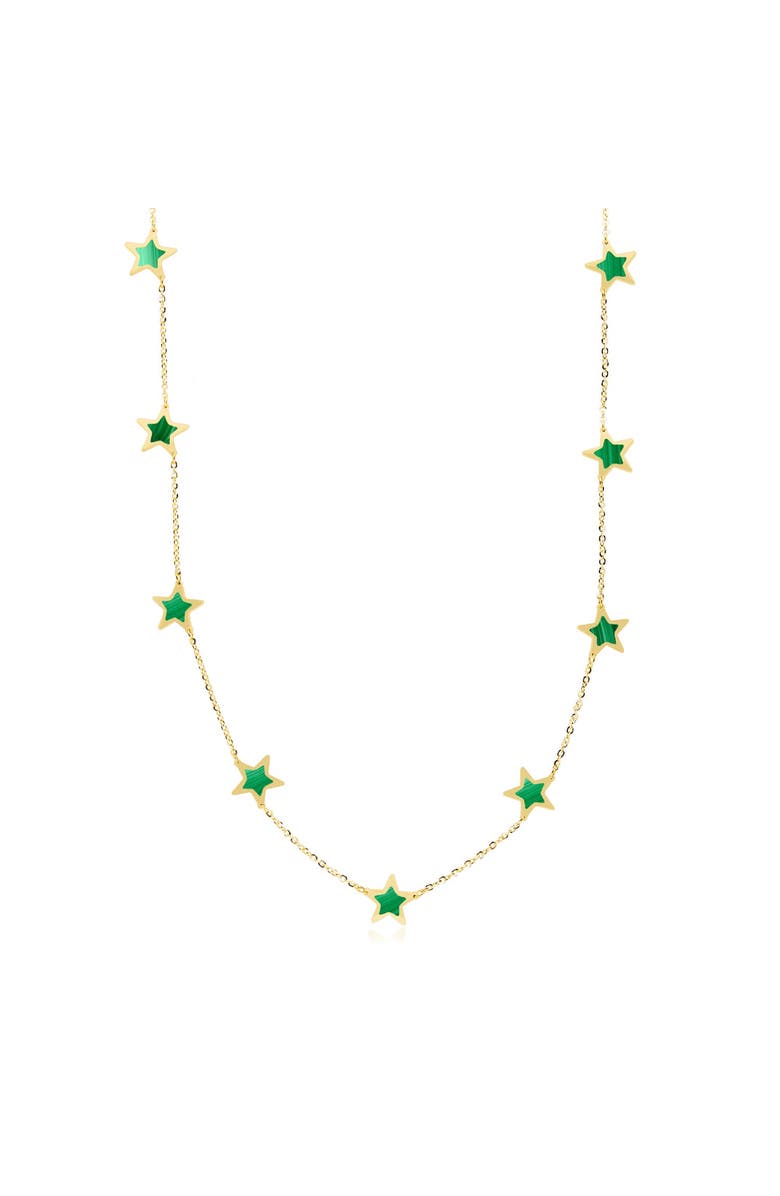 The Lovery Fine Jewelry Malachite Star Station Necklace, Main, color, Malachite