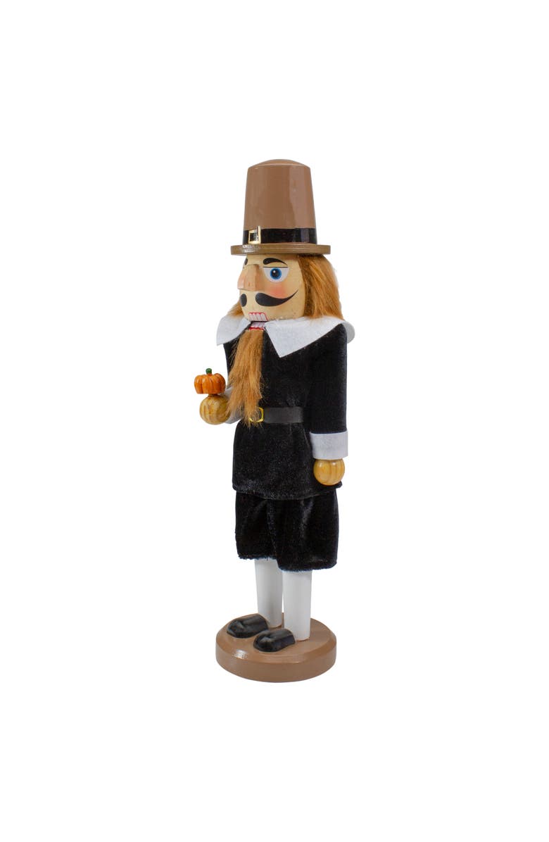 Northlight Pilgrim Man Wooden Fall Harvest Thanksgiving Nutcracker Decoration- 14", Alternate, color, 