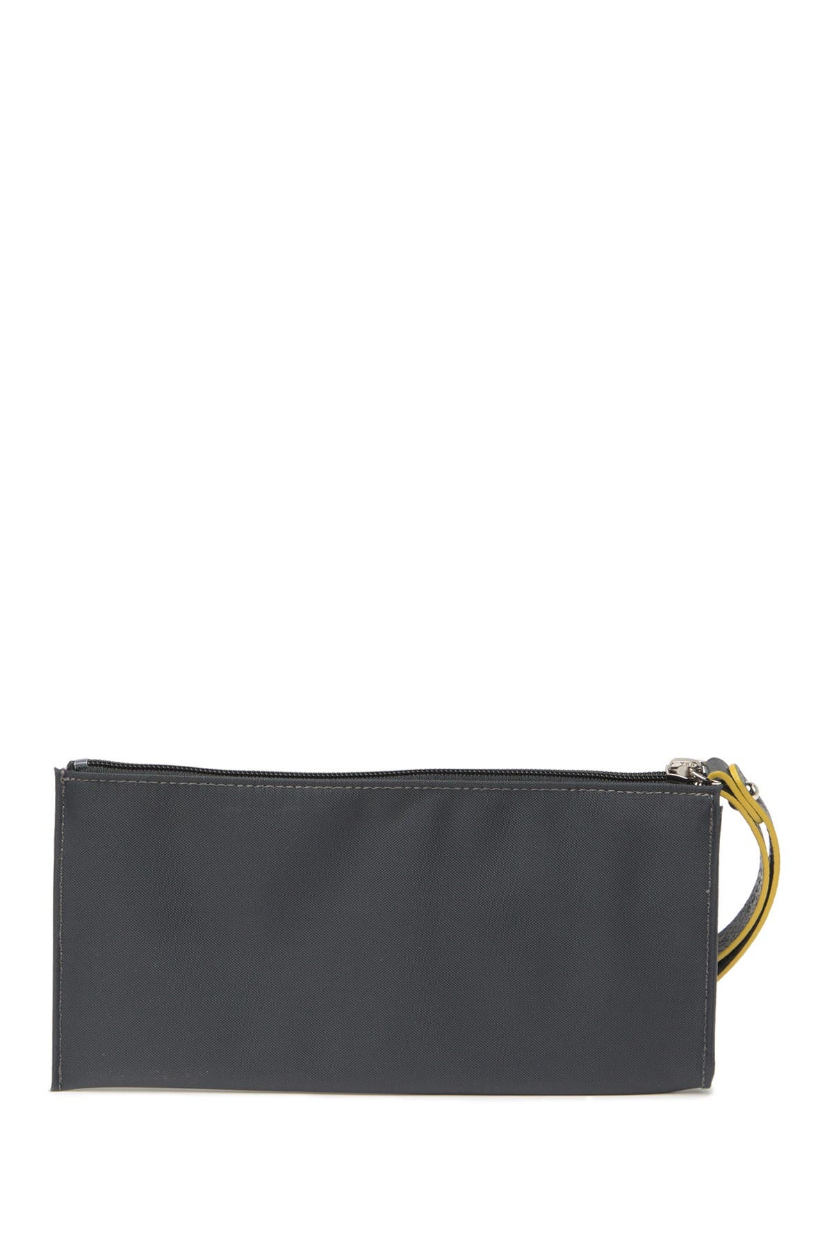 Longchamp Le Pliage Club Flat Wristlet, Alternate, color, Gun Metal