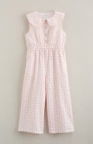 Nordstrom Kids' Peter Pan Collar Cotton Seersucker Jumpsuit