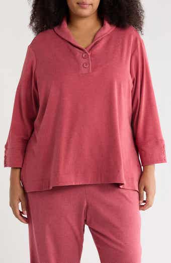 RUBY RD Shawl Collar Soft Ribbed Pullover