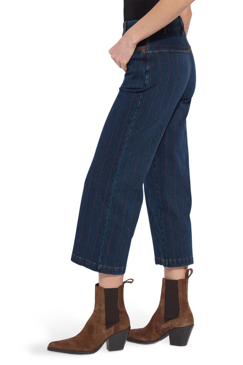 Landon Embroidered Crop Jeans, Alternate, color, INDIGO