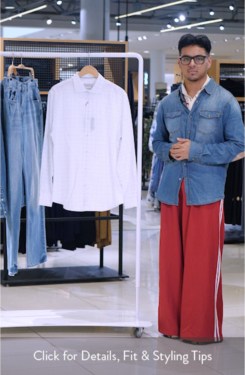 Axel Shaped Fit Check Button-Up Shirt, sales video thumbnail