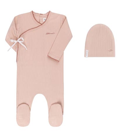 Ely's & Co Pink Carriage Footie & Bonnet