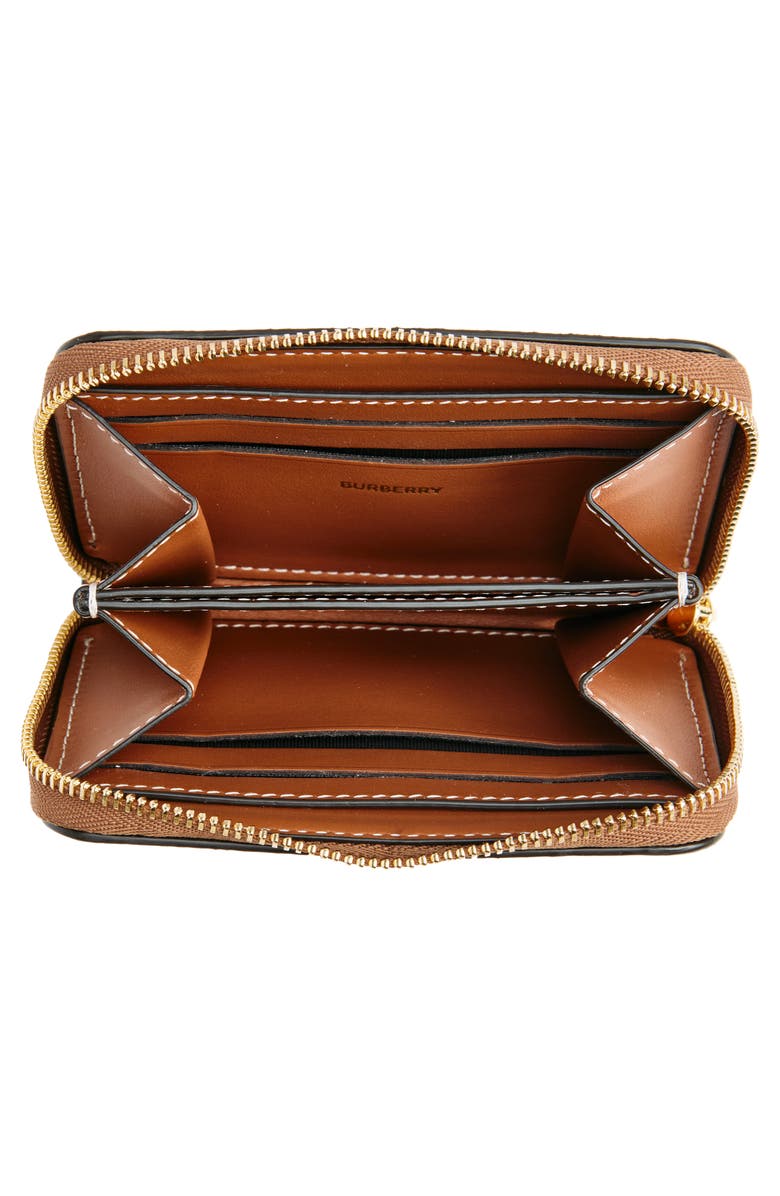 Burberry Small Check Leather Zip Wallet, Alternate, color, Archive Beige