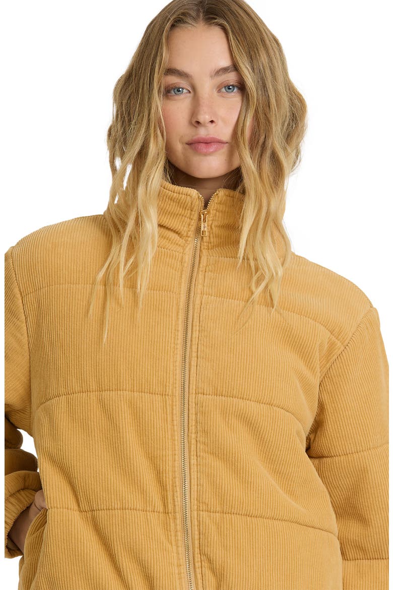 Winter Waves Corduroy Puffer Jacket, Alternate, color, CURRY