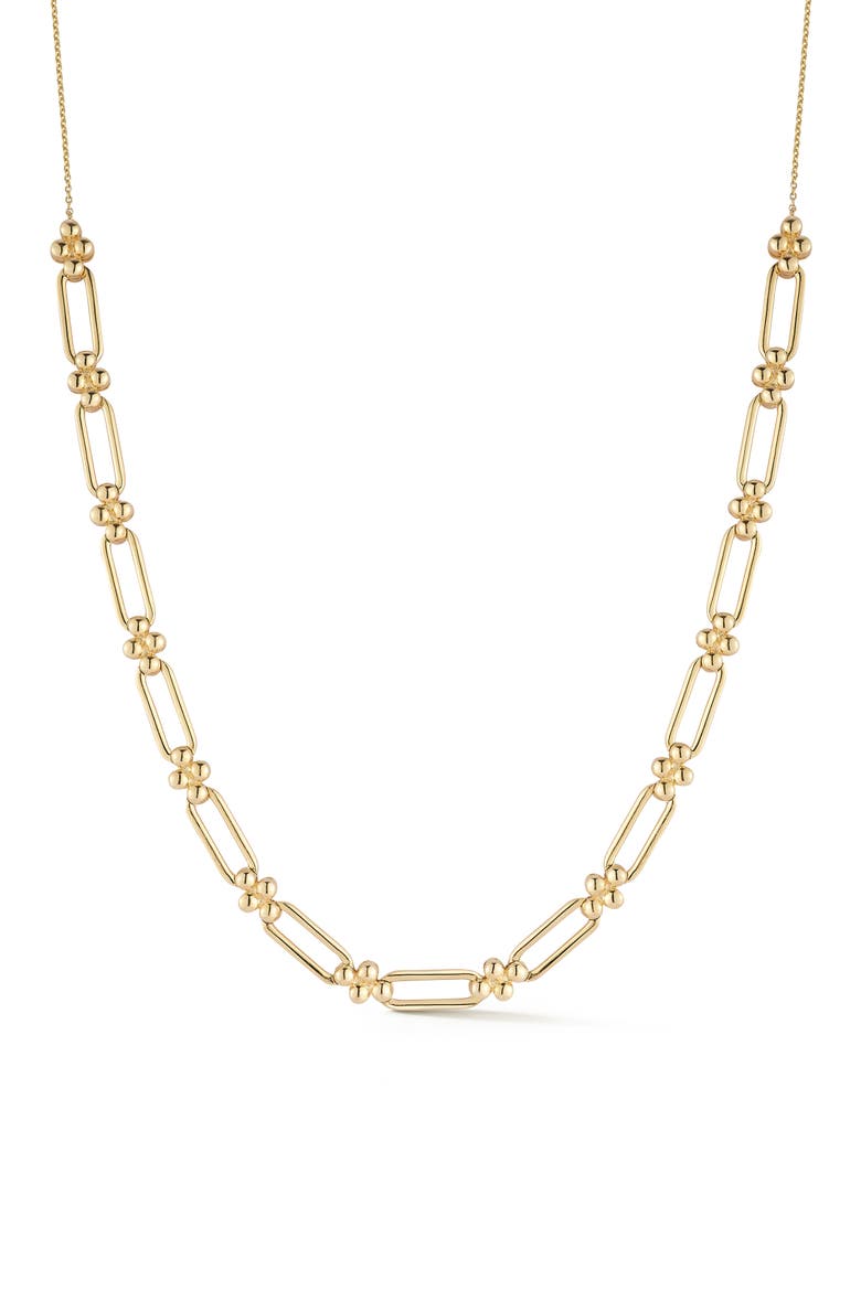 Poppy Rae Link Station Frontal Necklace, Main, color, YELLOW GOLD