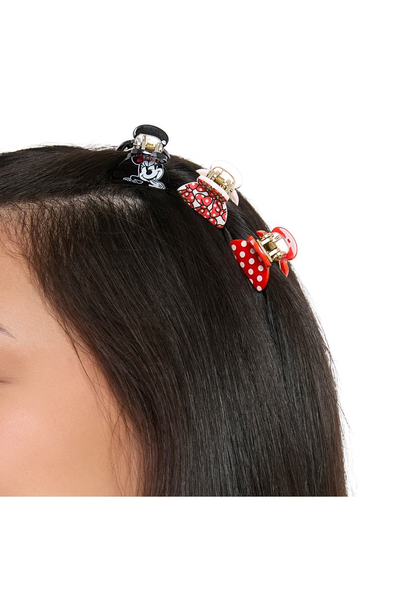 Minnie Mouse Hair Clips Claw Small 6-Piece Set Official License, Alternate, color, Red
