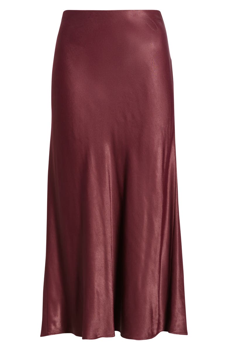 Nordstrom Bias Cut Satin Skirt, Alternate, color, Burgundy Royale