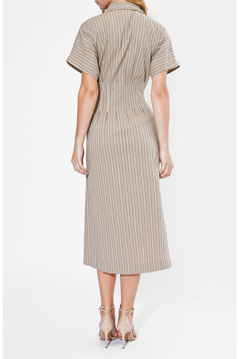 Audrey Stripe Cotton Blend Shirtdress, Alternate, color, MOCHA